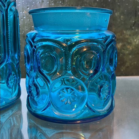 Moon and Star blue glass cannister set by SMITH Glass - Picture 4 of 4